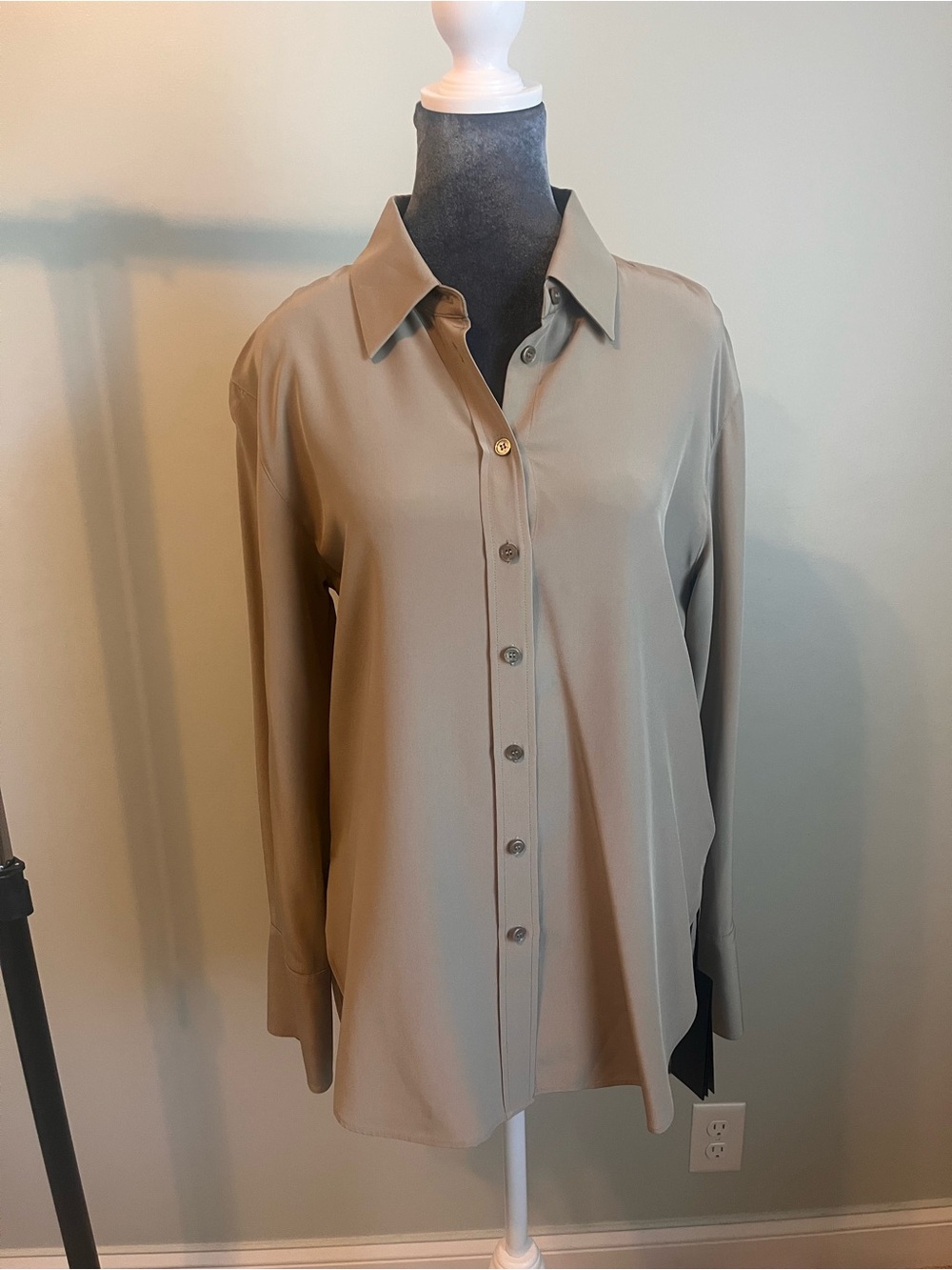Joseph Taupe Long-Sleeve Button-Down Shirt